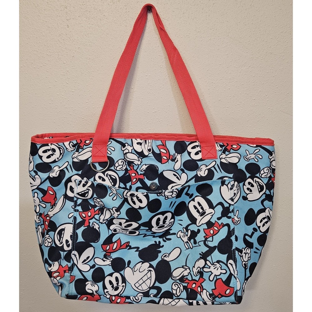 Disney Mickey Mouse Insulated Zip Cooler Tote Blue/Red - Picture 2 of 7